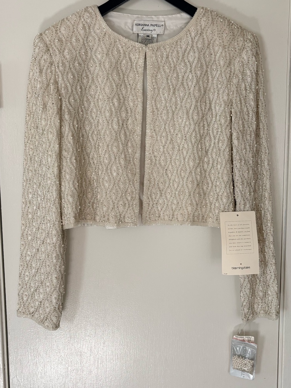 NWT Vintage Adrianna Papell Beaded Evening Jacket M